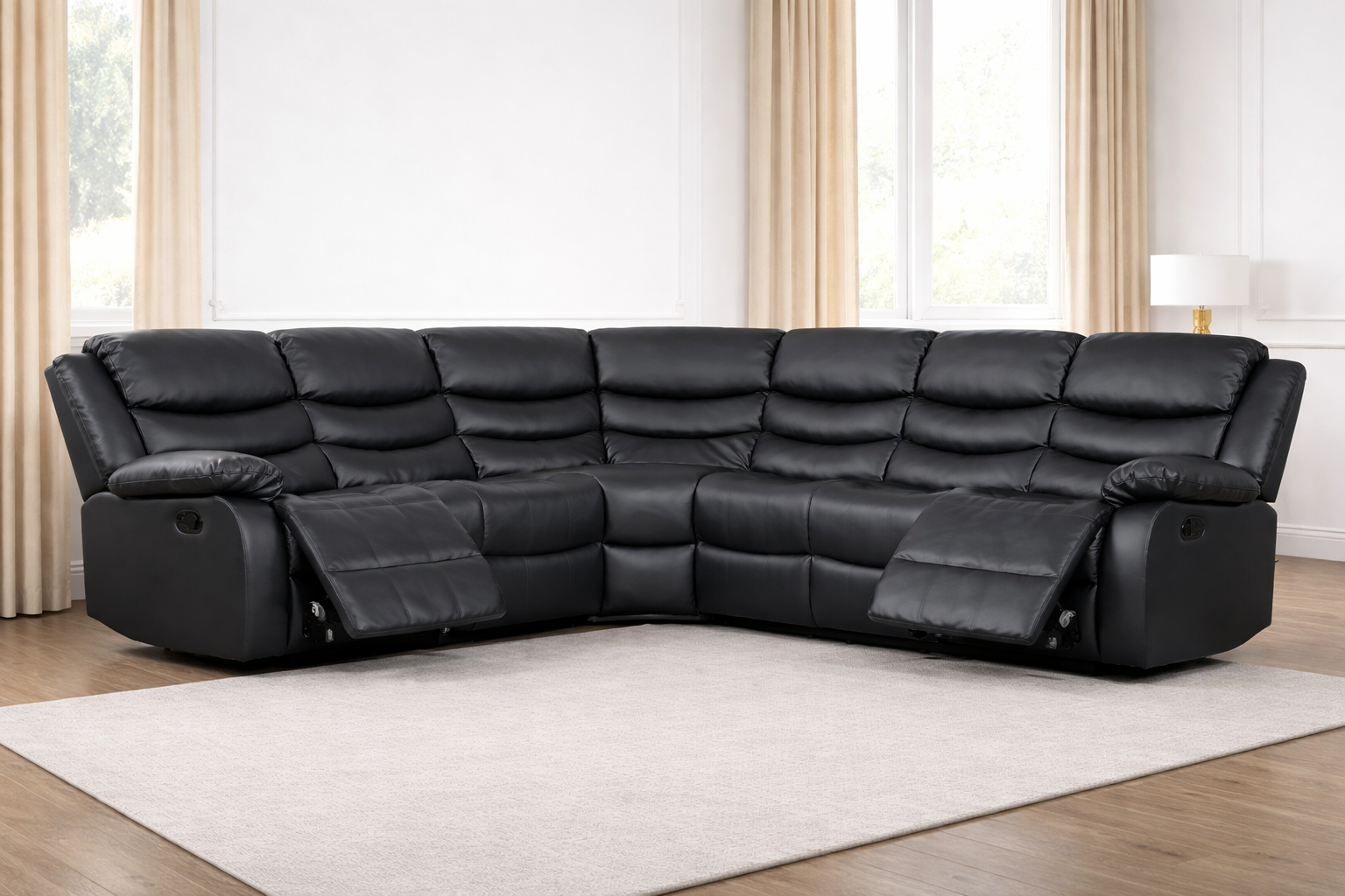 Roma Corner Leather Manual Recliners