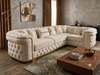 Moderate Gold & Silver Trim Sofa