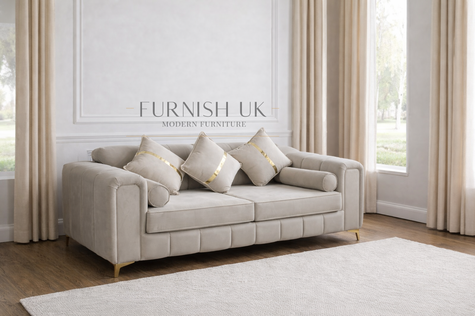 Luxe Gold Velvet ( 2+3 Seater Sofa)