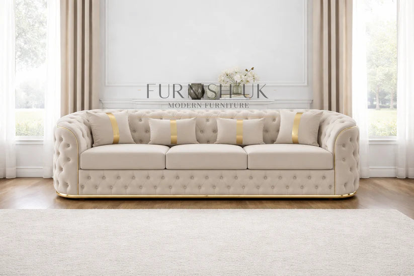 Prestige Gold Trim Chesterfield (4 Seater )